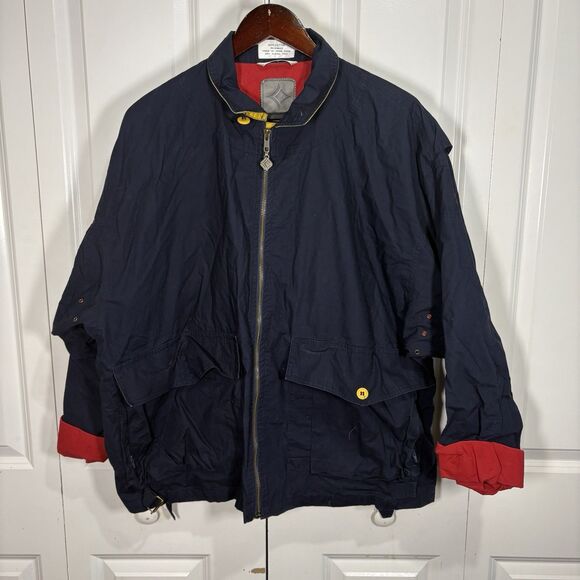 Bjorn Borg Menswear Collection Jacket L Navy Red Cotton Hong Kong VTG 90s Y2K - Picture 1 of 7